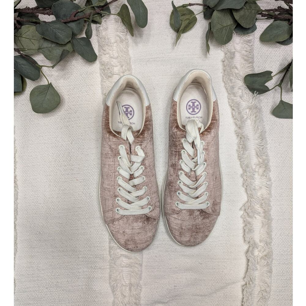 Tory Burch Howell Velvet Sneaker in Mauve